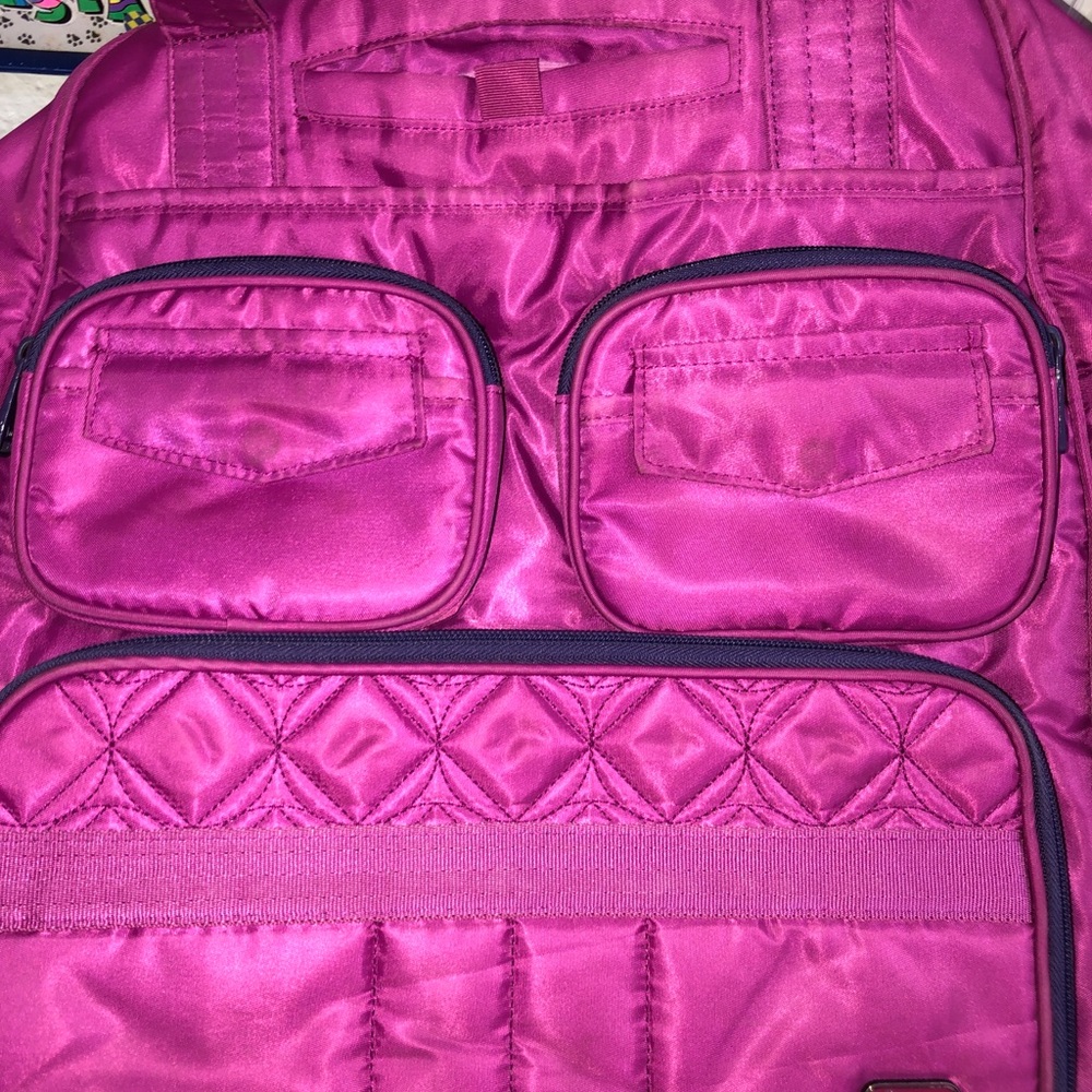 Lug Puddle Jumper Travel Gym Overnight Tote Bag in Berry Purple - Picture 14 of 15